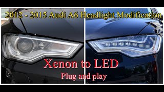 2013 - 2016 Audi A6 Car Headlight Modification Xenon To Led Mods For Beginners