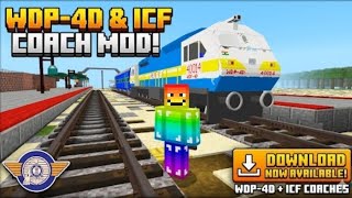 WDP-4D + ICF Blue Coaches Addon 🔥 Indian Train in Minecraft PE | Realistic Mod! 🇮🇳