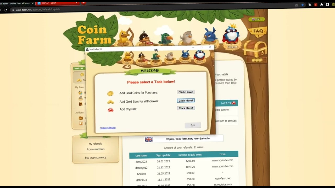 Not Enough Crystals Coin-Farm Coin Birds