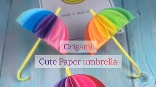 cute paper umbrella | origami craft #papercraftideas #creativity #paperumbrella #origamicraft