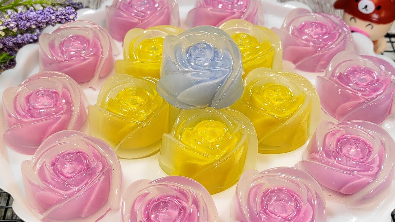 Rau Câu Hoa Hồng - Cách đổ tạo hình đẹp mắt, công thức ngoài ngọt thanh trong mềm béo