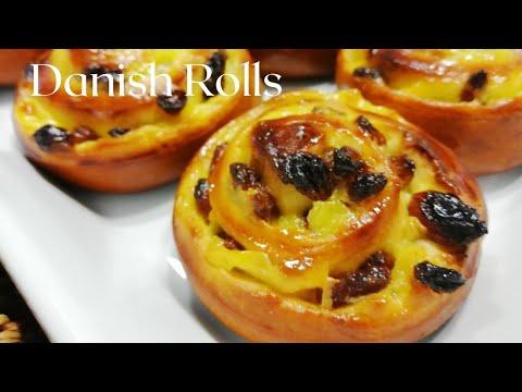 Raisin & Cream Rolls | Danish Rolls | Girelle Danesi alla Crema នំស្នូលទំពាំងបាយជូរនិងគ្រីម