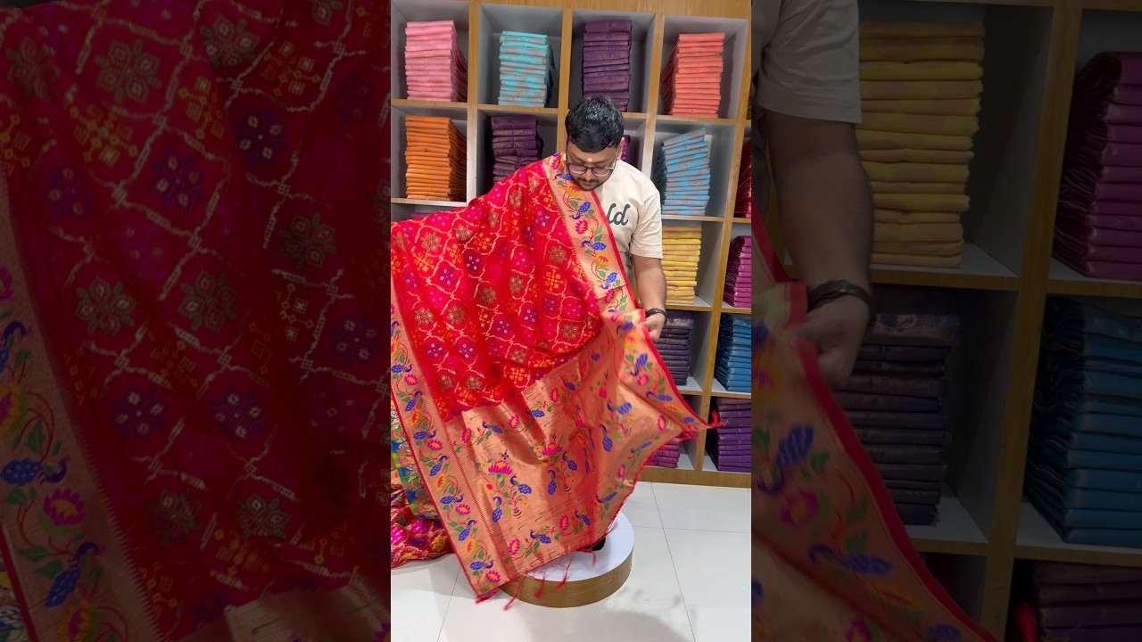 Pure Soft Silk Bandhani Patola Fusion Paithani Saree