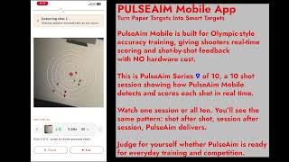 PulseAim Session 9   9mm Real Time Scoring on a Fresh Target   Caliber Agnostic