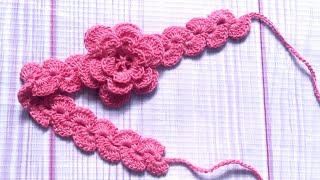 Easy crochet heirband tutorial. কুশিকাটার মাথার ব্যান্ড এর টিউটোরিয়াল।