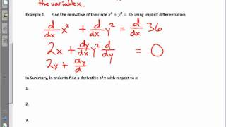 Calculus Unit 3.7 Notes Implicit Differentiation (Part 1).wmv