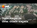 Chuvas no Rio Grande do Sul: imagens aéreas mostram Porto Alegre alagada no domingo (12)