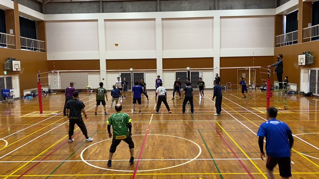 9人制バレー 香川クラブms Vs 仲南体協ms 一部若者 Youtube