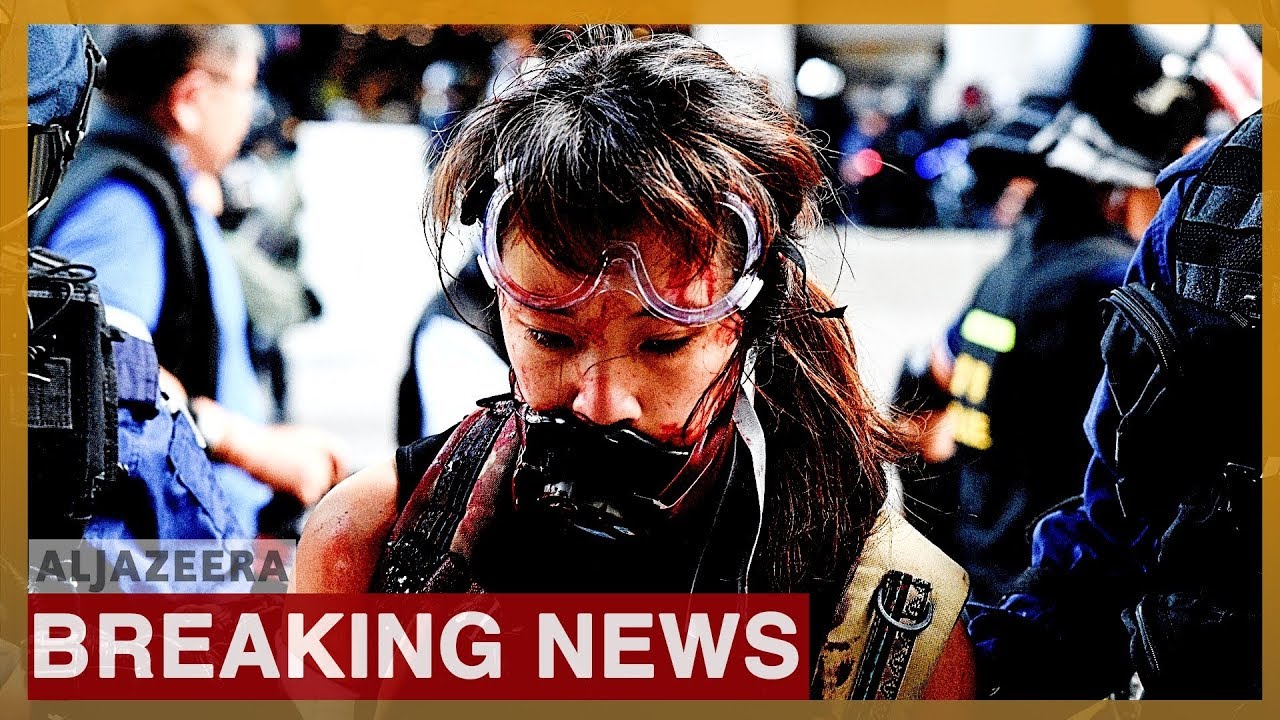 aljazeera english logo Hong Kong police fire tear gas at protesters
