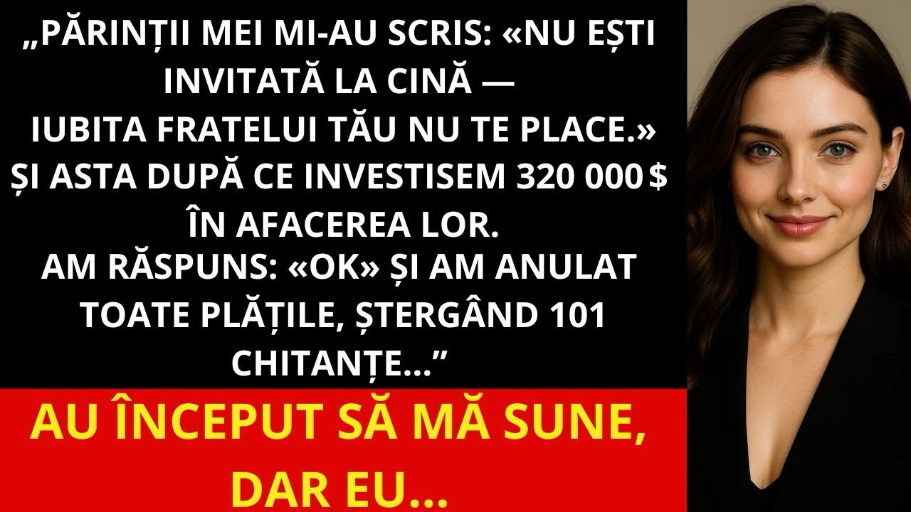 „Părinții mi-au scris: «Nu ești invitată la cină. Iubita fratelui tău nu te place.»”