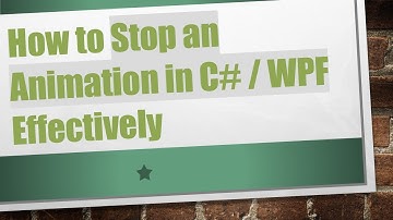 How to Stop an Animation in C# / WPF Effectively