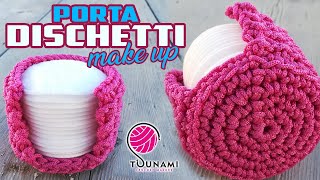 TUTORIAL UNCINETTO PORTA DISCHETTI MAKE UP - PUNTO ECONOCCIOLINA - Crochet make-up pads