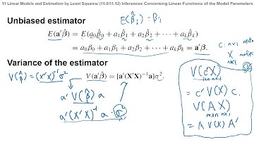 w12 ch 11.6, 11.12 Linear Models and Estimation by Least Squares