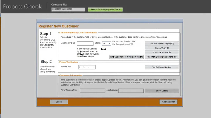 EmagineNET QuickCheck | Understanding Existing Company & New Customer Registration
