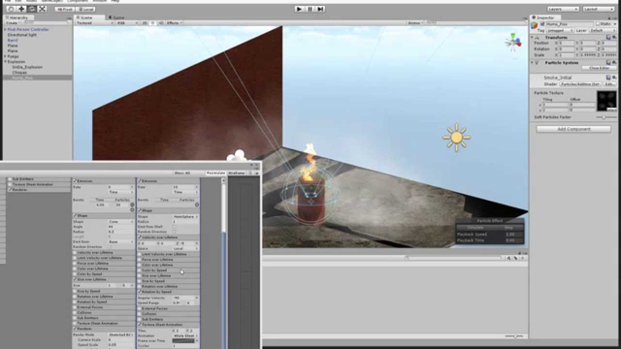 Creando un Sistema de Particulas en Unity 4.5-7 Creando Chispas y ...