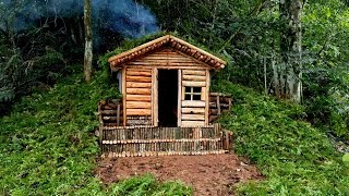Building Complete Survival Bushcraft Shelter in the Deep Forest / King Of Satyr