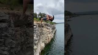 couple jump natural swimming pool #adventure #america #usa #america