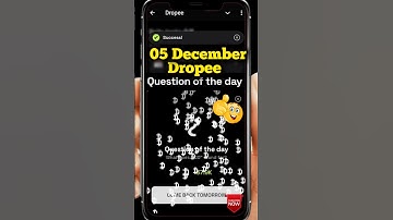 Dropee question of the day code 5 December | Dropped question of the day code | Dropee Code