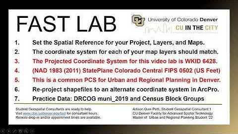 FAST Tutorial: Projecting Data in ArcGIS Pro