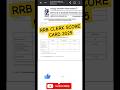 My RRB CLERK SCORE❓|| #rrbclerk  #scorecard #shorts