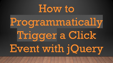 How to Programmatically Trigger a Click Event with jQuery
