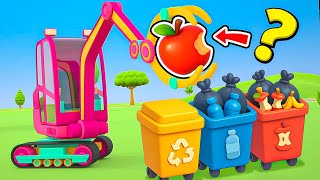 Helper cars and big trucks clear the beach of dirt and garbage in a new cartoon for kids.