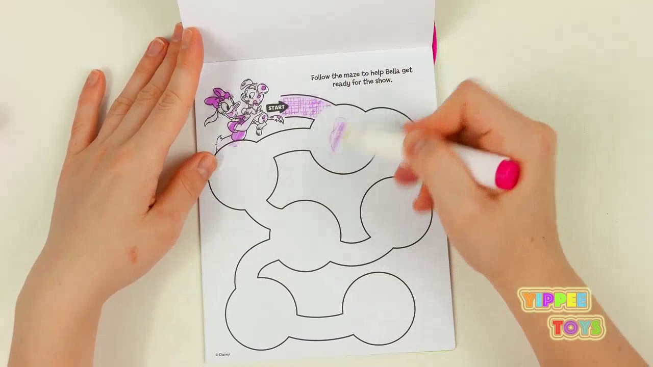 Coloring with Minnie Mouse Imagine Ink Mess Free Book for Kids - YouTube