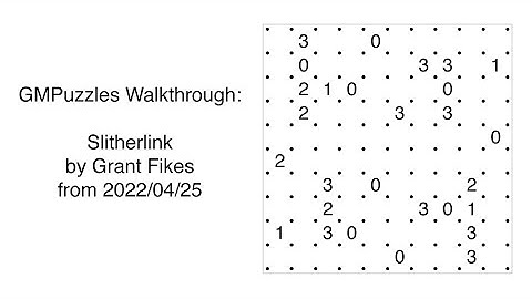 GMPuzzles - 2022/04/25 - Slitherlink by Grant Fikes