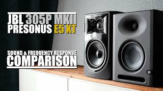 JBL 305P MKII  vs  PreSonus Eris E5 XT  ||  Sound & Frequency Response Comparison