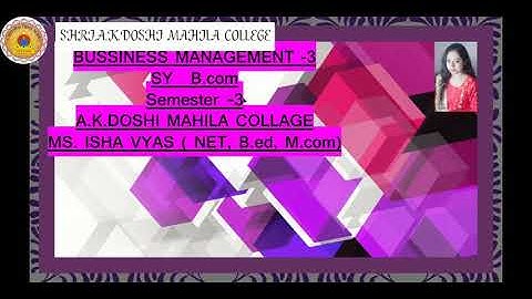 Sy b.com  bm lecture 33 by pro.ms Isha vyas