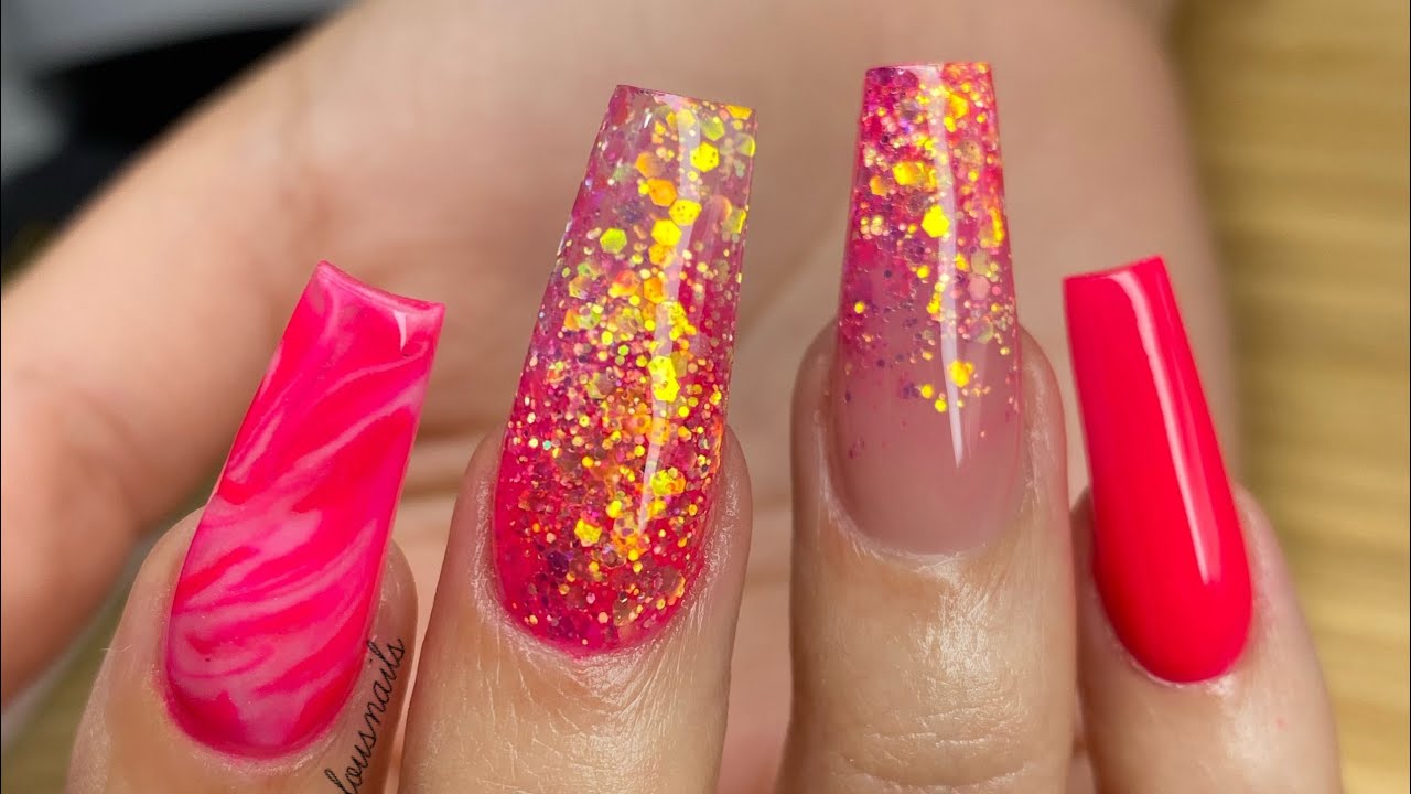 Firecracker Glow - Neon Pink Red Orange 