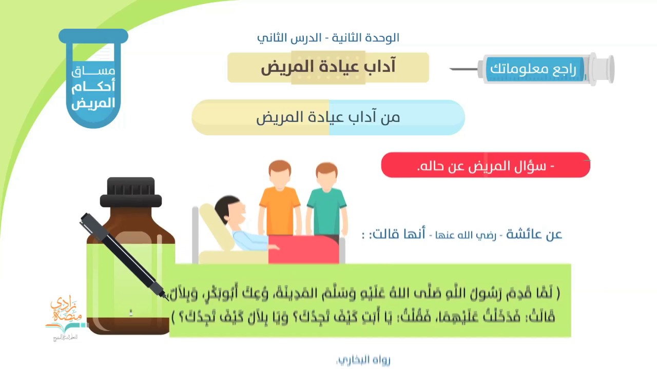 آداب زيارة المريض من آداب المريض