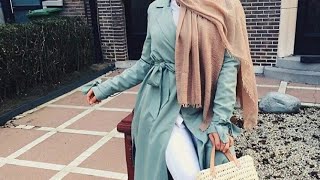 تنسيق ملابس محجبات باللون التيركواز للربيعturquoise  hijab lookbook