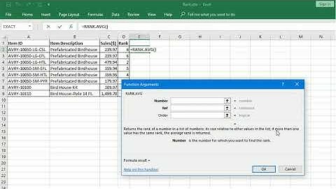 Ranking Values in a List Using Excel