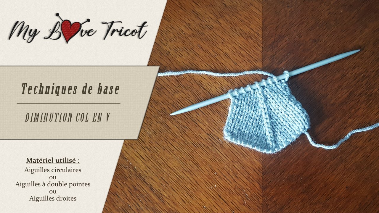 Tricot Diminution pour le col en V YouTube