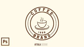 cara membuat coffee logo simple pemula