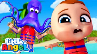 MONSTERS in the Ocean Song! | Little Angel | Animal Songs For Kids | Learning Videos For Children