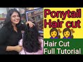 Ponytail Hair Cut in long to short hair / Very easy method to cut layers / Full Tutorial Multi hair