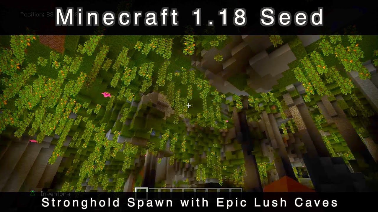 Minecraft 1.18 Seed (Bedrock) Stronghold Spawn with Epic Lush Caves (60 Sec...