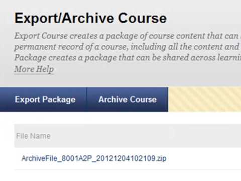 How to archive a Blackboard course