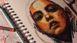 Oil Pastel Portrait | Time Lapse