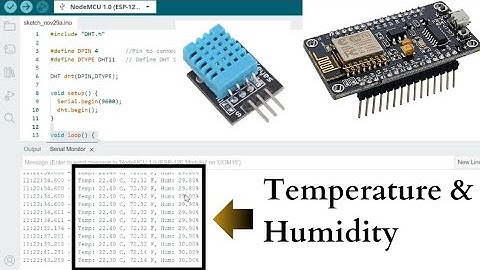 NodeMCU ESP8266 with Temperature and Humidity Sensor