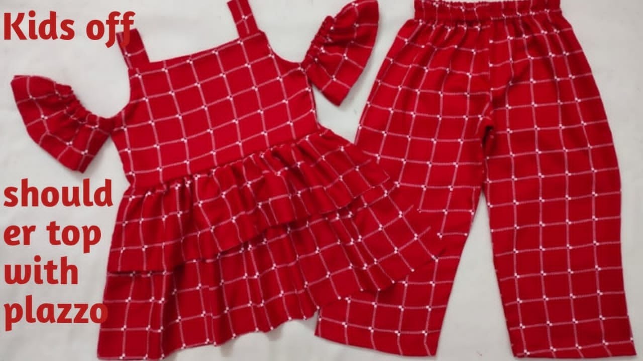 Kids top and plazzo cutting and stitching/45 year baby girl top with