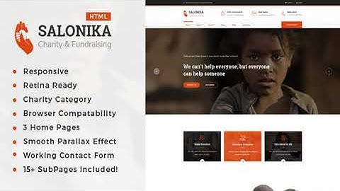 Salonika - Responsive HTML Template for Charity & Fund Raising | Themeforest Website Templates and