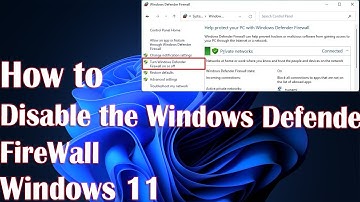 How to disable the Windows Defender FireWall In Windows 11