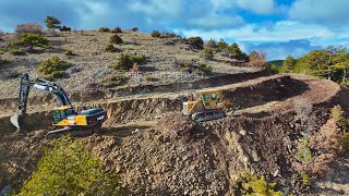 HOW DO CATERPILLAR D7G BULLDOZER AND MST EXCAVATOR REMOVE MOUNTAINS?   #bulldozer #excavator