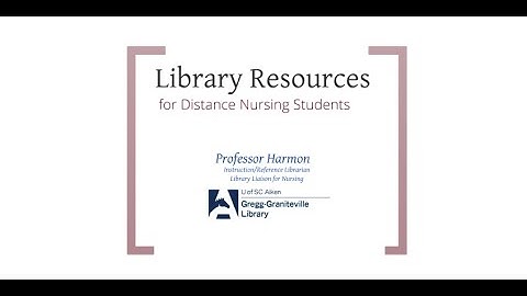 Library Resources for Nursing Students at a Distance