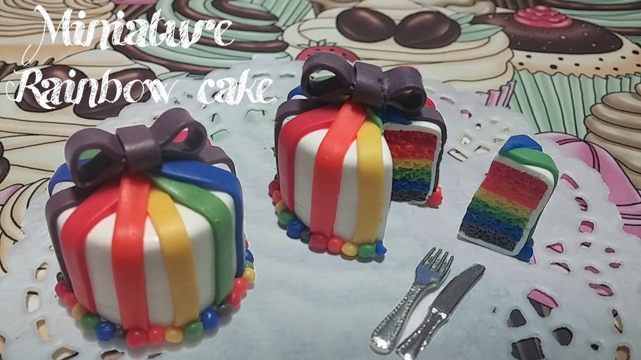 미니어쳐 무지개(레인보우)케이크 만들기 Miniature  Rainbow Cake (Pol