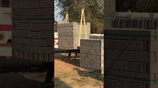 Crane block bricks #shorts  #construction #brickmaker #concrete #buildingmaterial #brickmaking#brick
