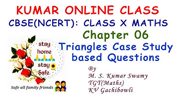 CBSE(NCERT) Maths Class X Chapter 06 Triangles Case Study Based Questions (First Round)